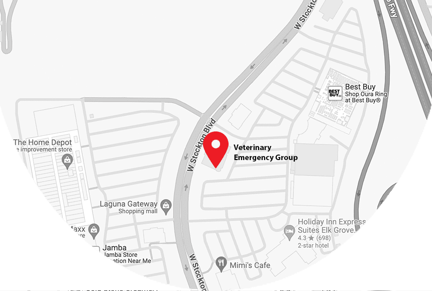 map of emergency vet in elk grove, ca